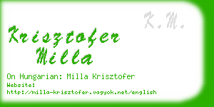 krisztofer milla business card